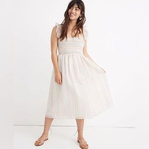 Madewell Ruffle-Strap Smocked Dress